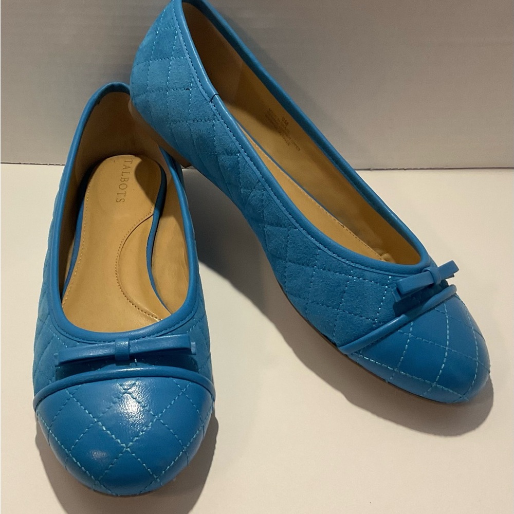 Talbots Blue Quilted Flats
